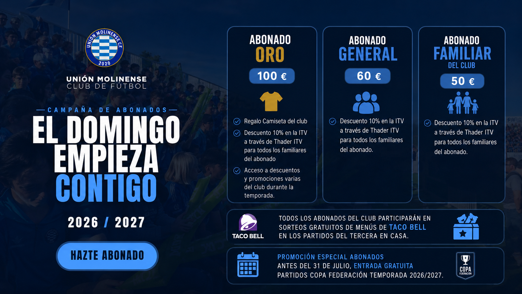 Campaña de abonados 2026/2027. El domingo empieza contigo